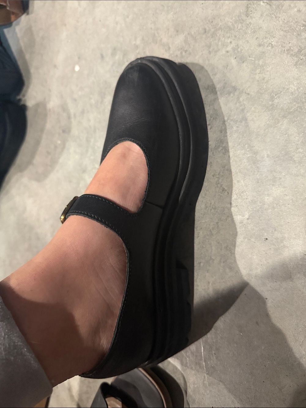 Madewell Black Leather Mary Jane Platform Loafers-sold - Picture 6 of 6